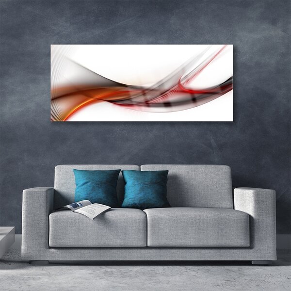 Tablou pe sticla Abstract Art Galben Maro Gri Alb