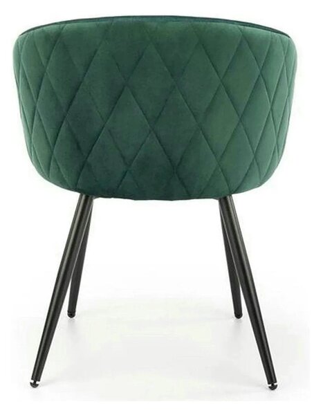 Scaun K430, verde/negru, stofa catifelata/metal, 61x54x77 cm