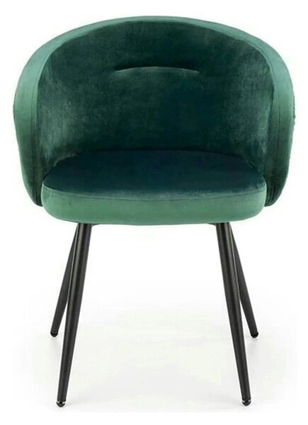 Scaun K430, verde/negru, stofa catifelata/metal, 61x54x77 cm