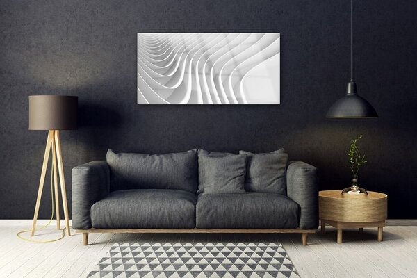 Tablou pe sticla Abstract Art White