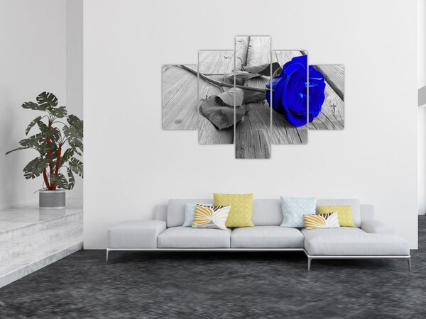 Tablou - Trandafir albastru (150x105 cm)