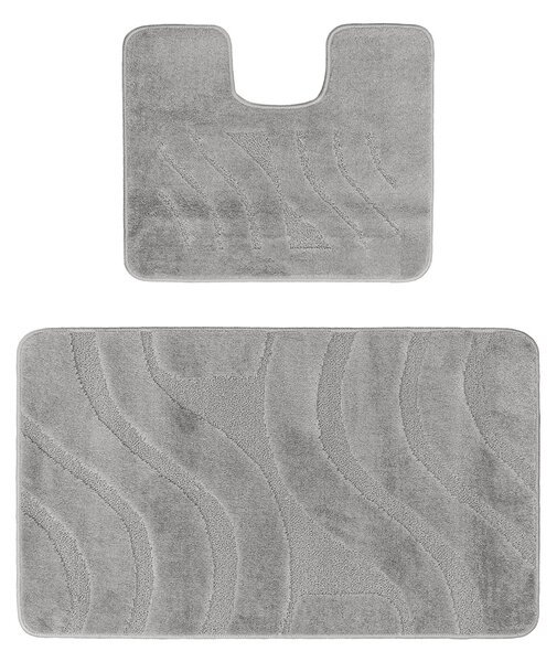 Covor baie, Symphony Platinum 2504, 60x100 cm, 50x60 cm, Set 2 bucati 50 x 80 / 40 x 50