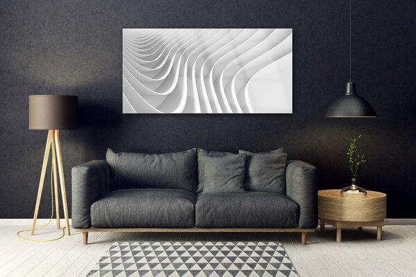 Tablou pe sticla Abstract Art White