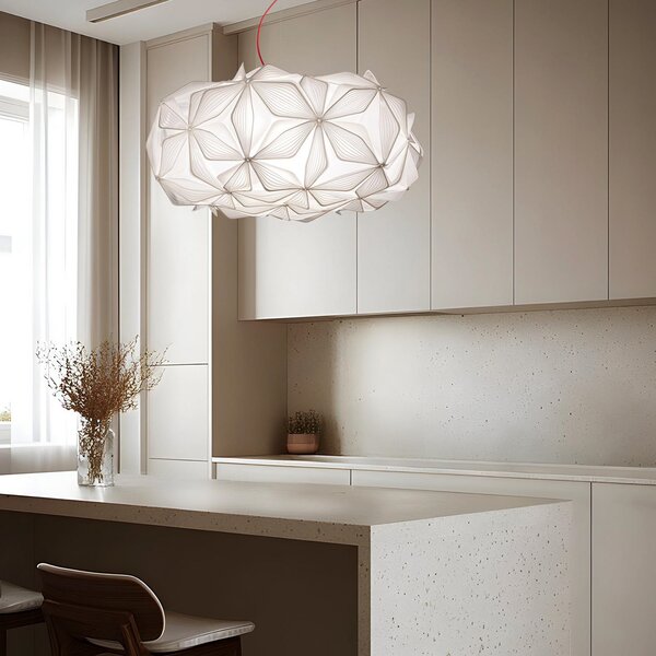 Lustră Pendul Slamp, C'EST LA VIE, reglabil, Alb, Camera de zi, Plastic, Design