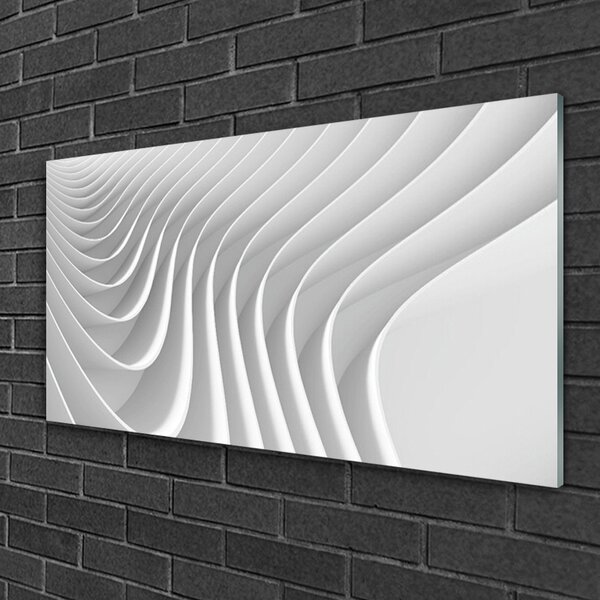 Tablou pe sticla Abstract Art White