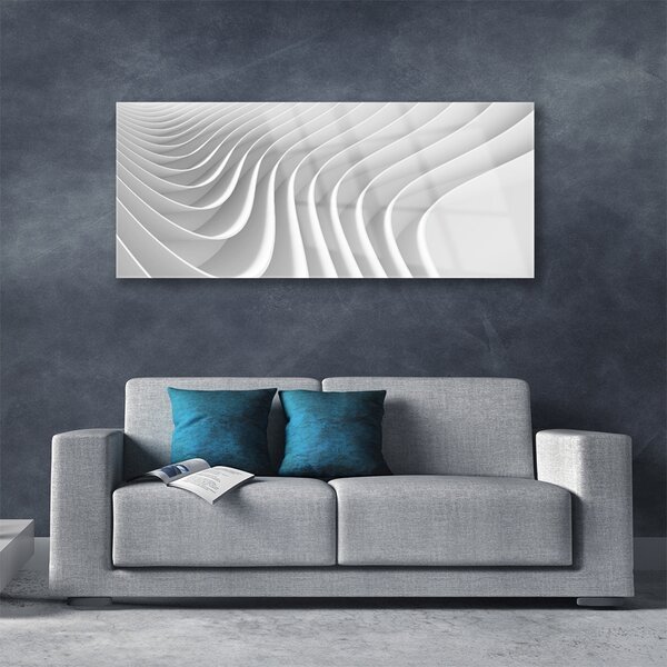 Tablou pe sticla Abstract Art White