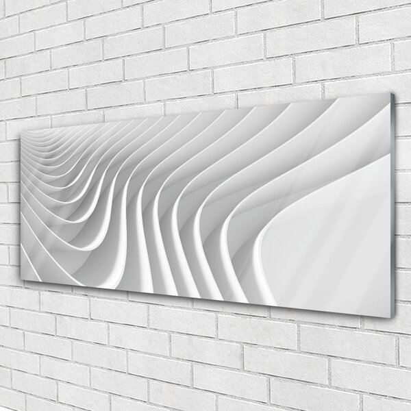 Tablou pe sticla Abstract Art White