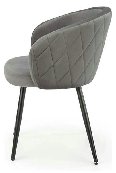 Scaun K430, gri, stofa/metal, 61x54x77 cm
