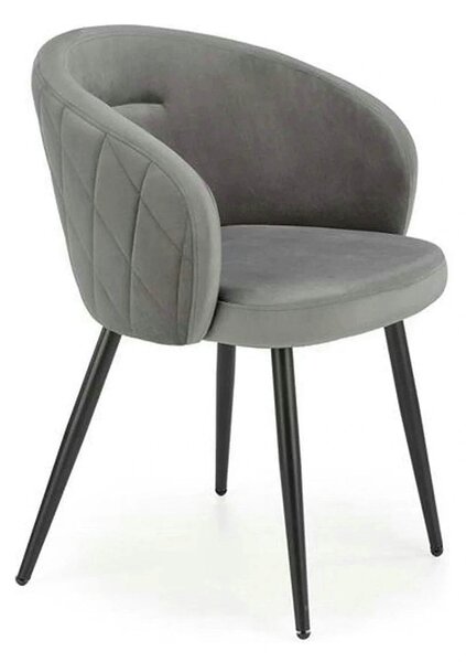 Scaun K430, gri, stofa/metal, 61x54x77 cm