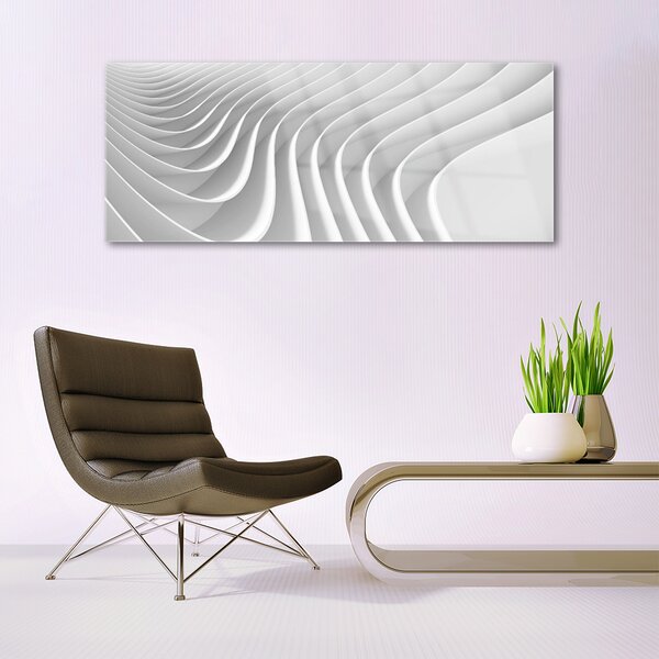 Tablou pe sticla Abstract Art White