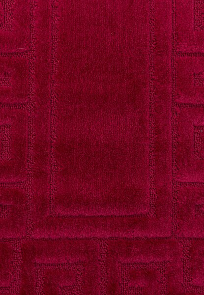 Set 2 Covorase antiderapante de baie, Model Ethnic 2577, Rosu, Diverse Marimi 60 x 100/50 x 60