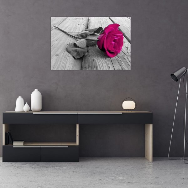 Tablou - Trandafir roz (90x60 cm)