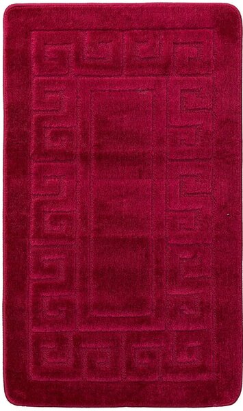 Set 2 Covorase antiderapante de baie, Model Ethnic 2577, Rosu, Diverse Marimi 60 x 100/50 x 60