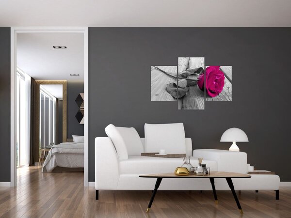 Tablou - Trandafir roz (90x60 cm)