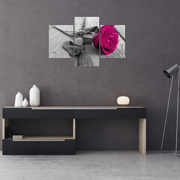 Tablou - Trandafir roz (90x60 cm)