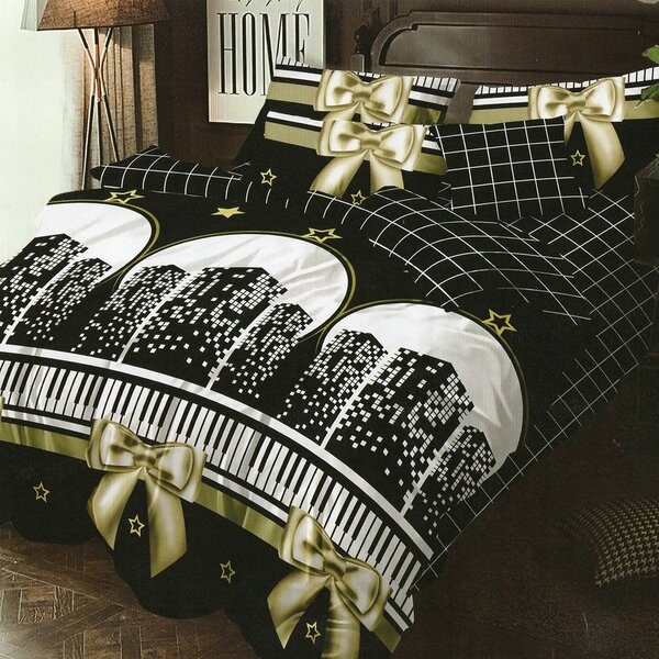 Set lenjerie pat finet M147, bumbac/poliester, multicolor, 220x240 cm