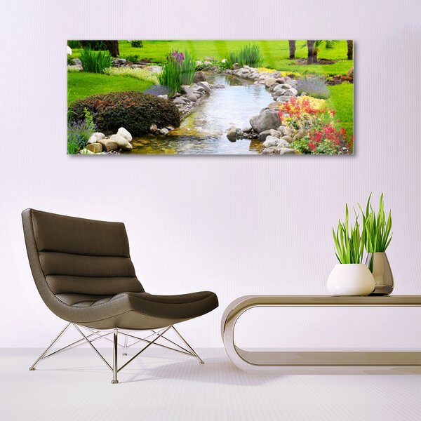 Tablou pe sticla Garden Lake Nature Multi