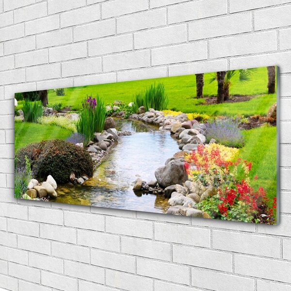 Tablou pe sticla Garden Lake Nature Multi