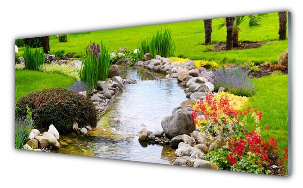 Tablou pe sticla Garden Lake Nature Multi