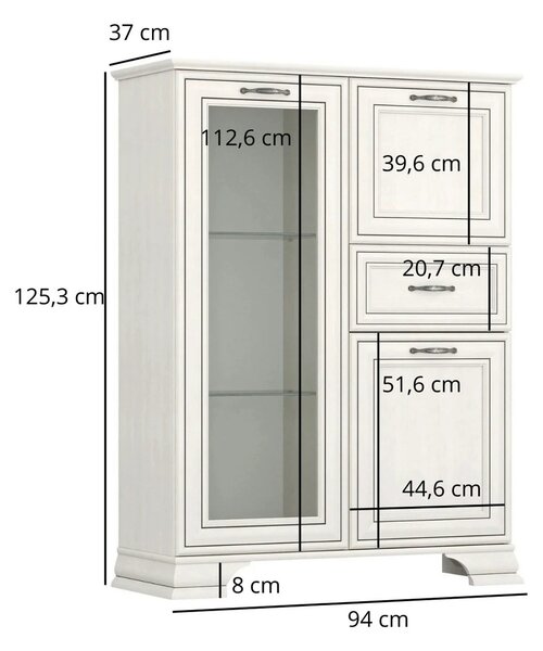 Mobilier sufragerie clasic TIFFANY II, grej, PAL laminat, 7 piese