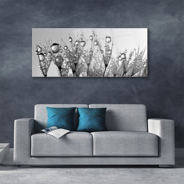 Tablou pe sticla Abstract Floral Gray