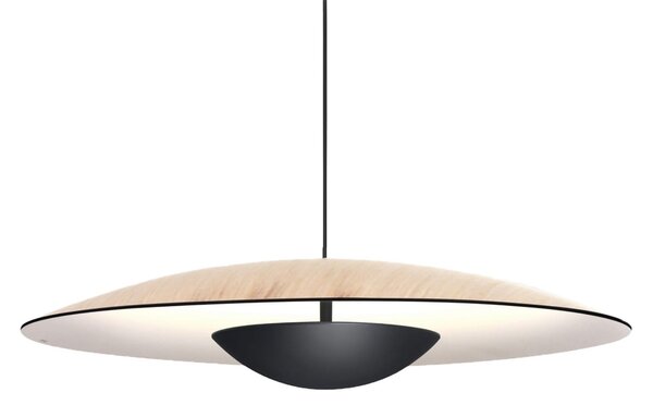 MARSET Ginger Lampă suspendată LED Triac Ø42cm stejar/alb, reglabil, Lemn, Camera de zi / sufragerie, Lemn, Design
