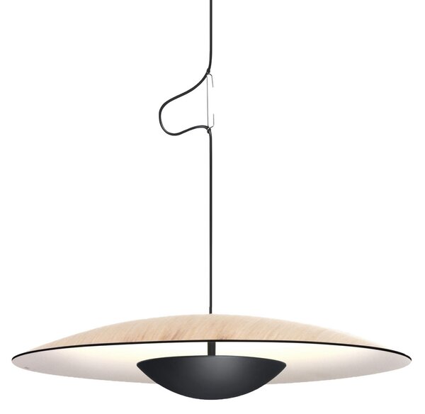 MARSET Ginger Lampă suspendată LED Triac Ø42cm stejar/alb, reglabil, Lemn, Camera de zi / sufragerie, Lemn, Design
