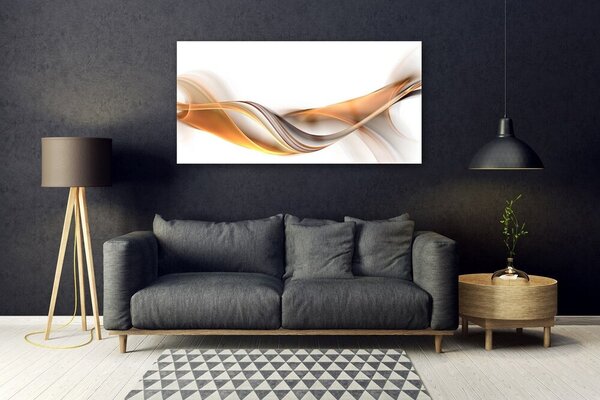Tablou pe sticla Abstract Art Galben Gri Alb