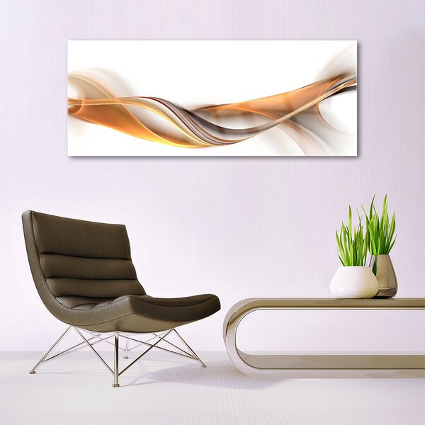 Tablou pe sticla Abstract Art Galben Gri Alb