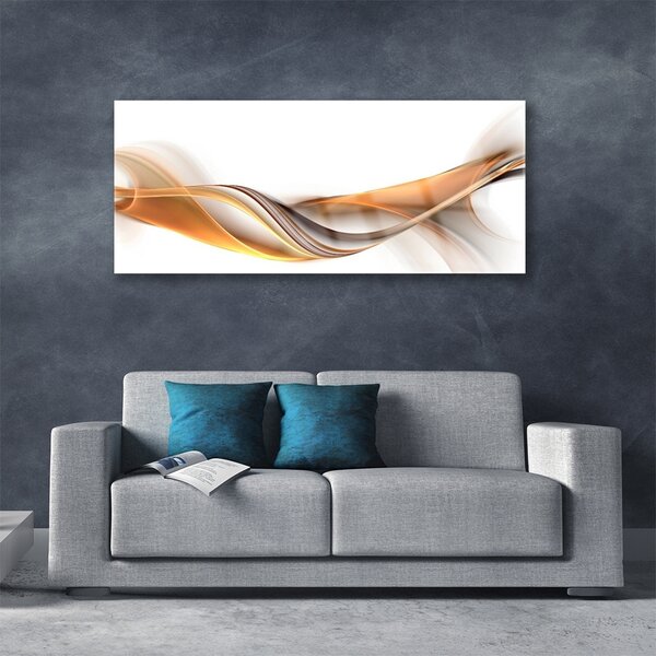 Tablou pe sticla Abstract Art Galben Gri Alb