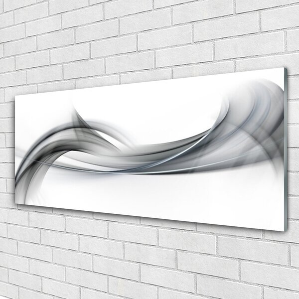 Tablou pe sticla Abstract Art Alb Gri