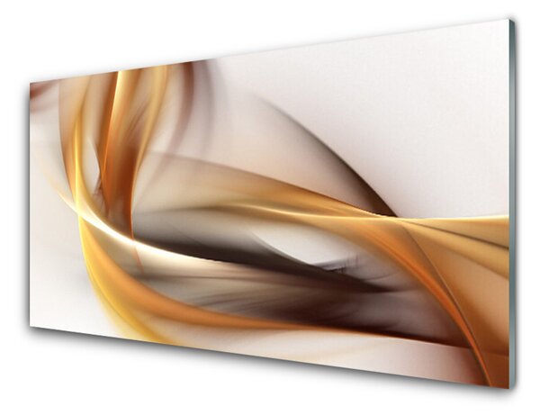Panou sticla bucatarie Abstract Art Galben Maro Gri Alb