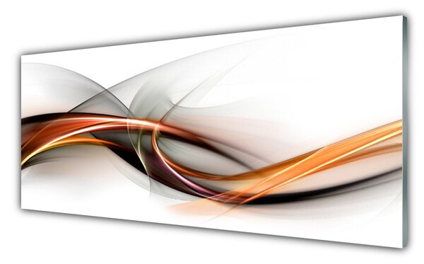 Panou sticla bucatarie Abstract Art Galben Maro Gri Alb