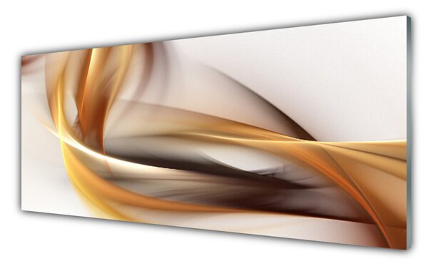 Panou sticla bucatarie Abstract Art Galben Maro Gri Alb