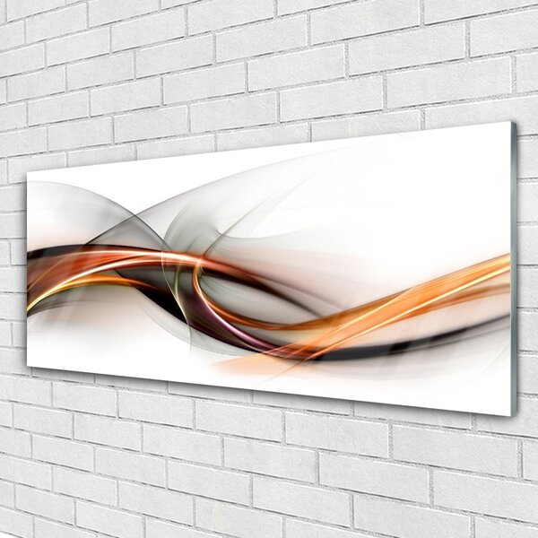 Tablou pe sticla Abstract Art Galben Maro Gri Alb