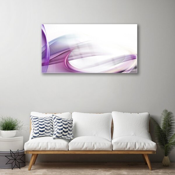 Tablou pe sticla Abstract Art Roz Alb