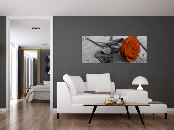 Tablou - Trandafir portocaliu (120x50 cm)