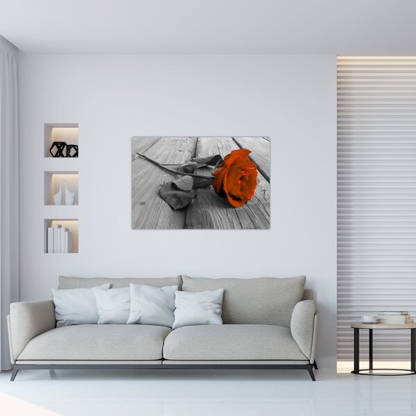 Tablou - Trandafir portocaliu (90x60 cm)