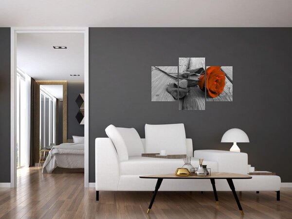 Tablou - Trandafir portocaliu (90x60 cm)