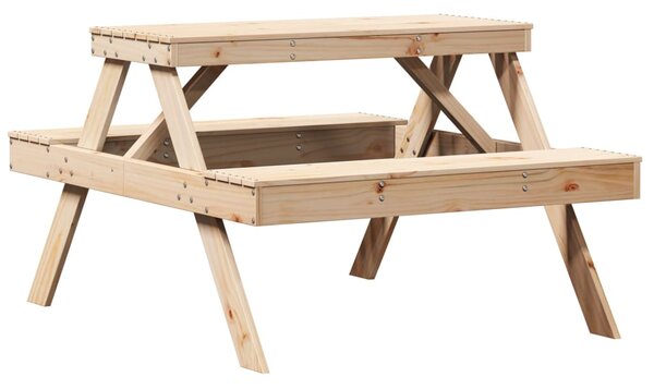 Masă de picnic, 105x134x75 cm, lemn masiv de pin