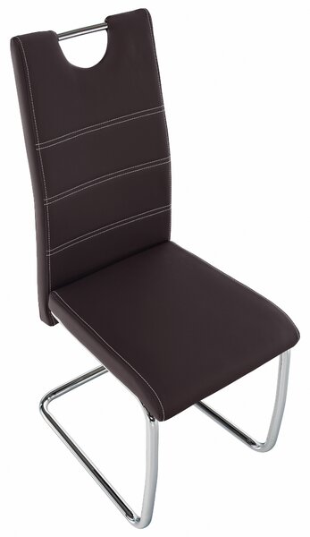Scaun de sufragerie Abalia New (maro + Crom). 808098