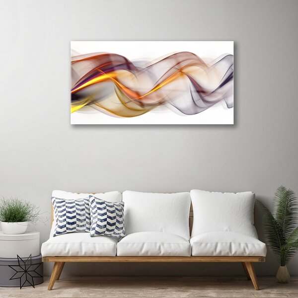 Tablou pe sticla Abstract Art Galben Verde Rosu Gri Alb