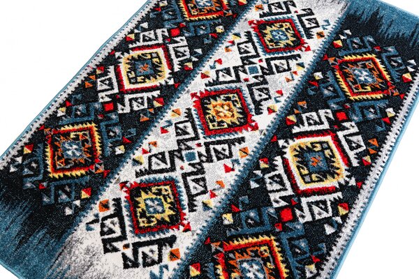 Covor Sufragerie Dormitor, Model Kolibri 11226 140, Albastru Multicolor, Dreptunghi, 120x170