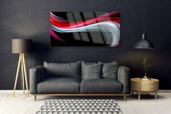 Tablou pe sticla Abstracție Art Roșu Gri Negru