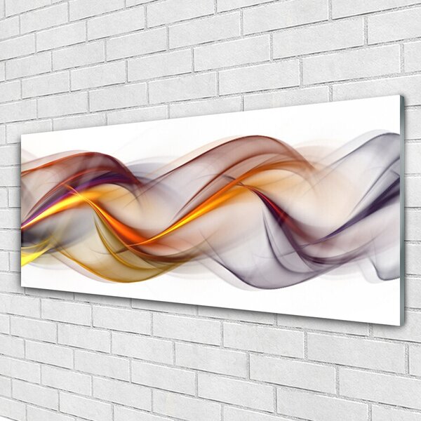 Tablou pe sticla Abstract Art Galben Verde Rosu Gri Alb