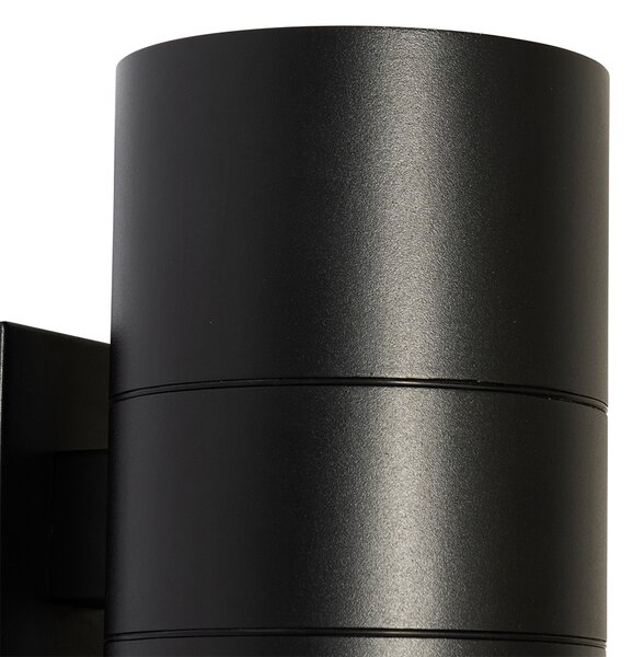 Aplică modernă de perete pentru exterior neagră cu 2 lumini AR111 IP44 - Duo