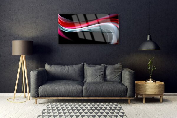 Tablou pe sticla Abstracție Art Roșu Gri Negru