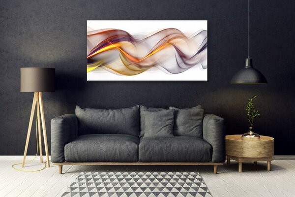 Tablou pe sticla Abstract Art Galben Verde Rosu Gri Alb
