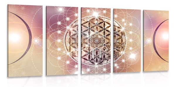 Tablou 5-piese Mandala fermecătoare