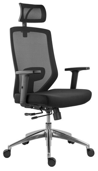 Scaun ergonomic JoJo Hi A cu baza aluminiu, negru